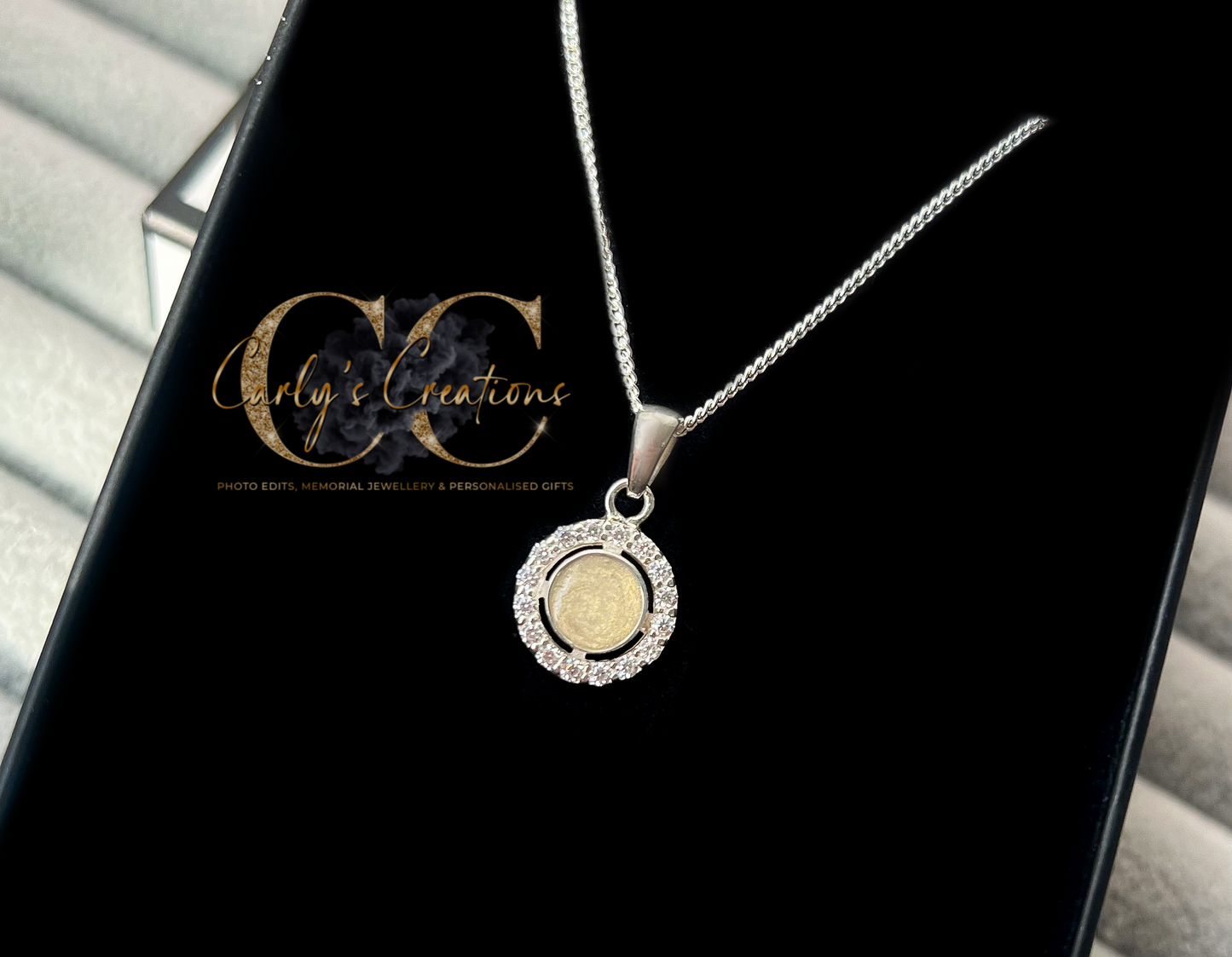 Dainty silver cz pendant necklace