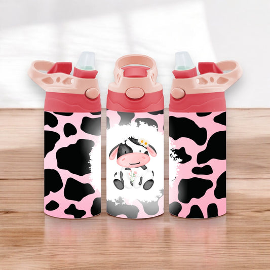 Pink cow water bottle