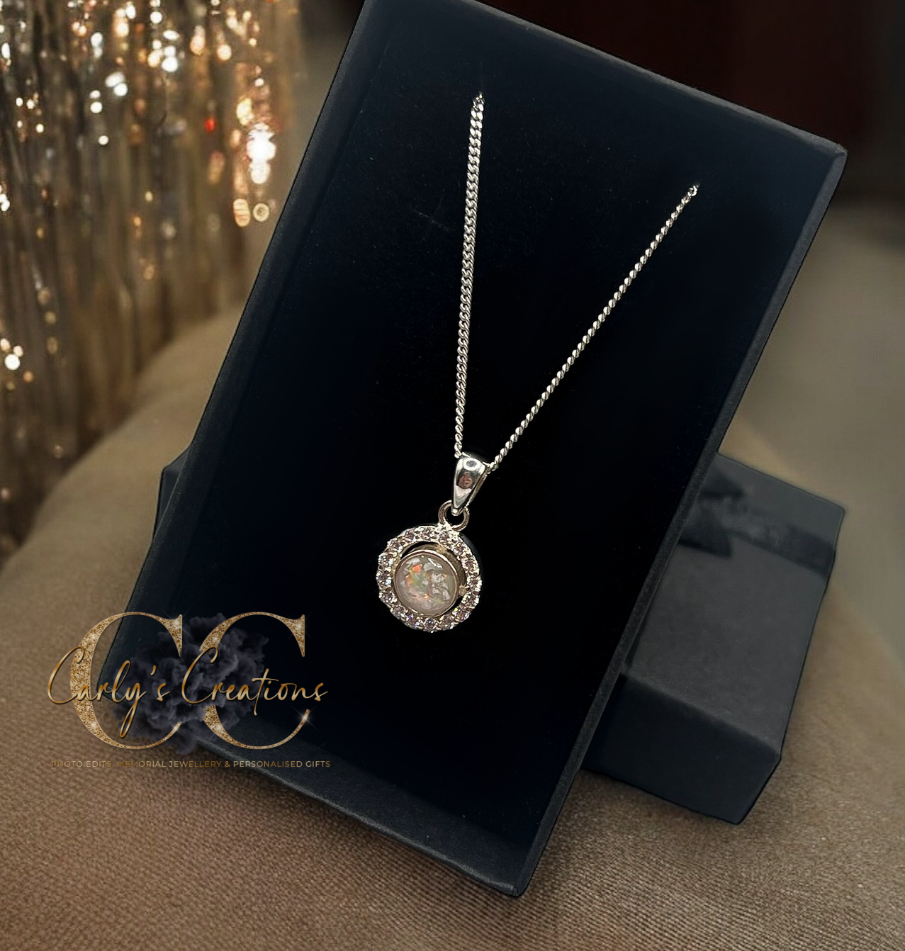 Dainty silver cz pendant necklace