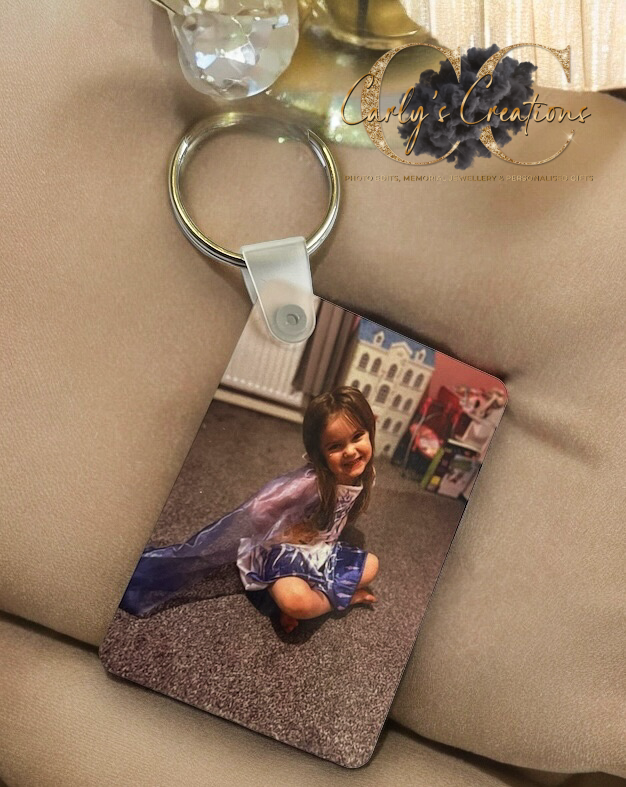 Double sided photo keyring