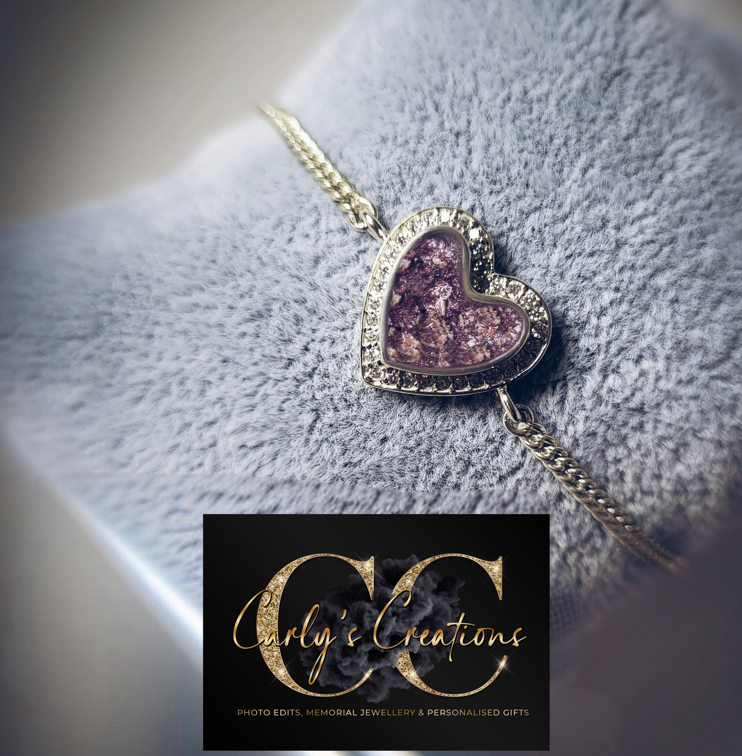 Adjustable Heart CZ Chain Bracelet