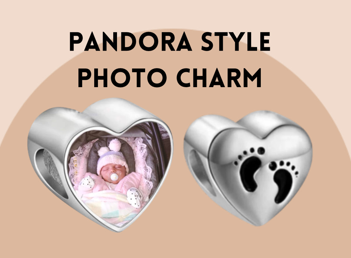 Baby feet Pandora style photo charm