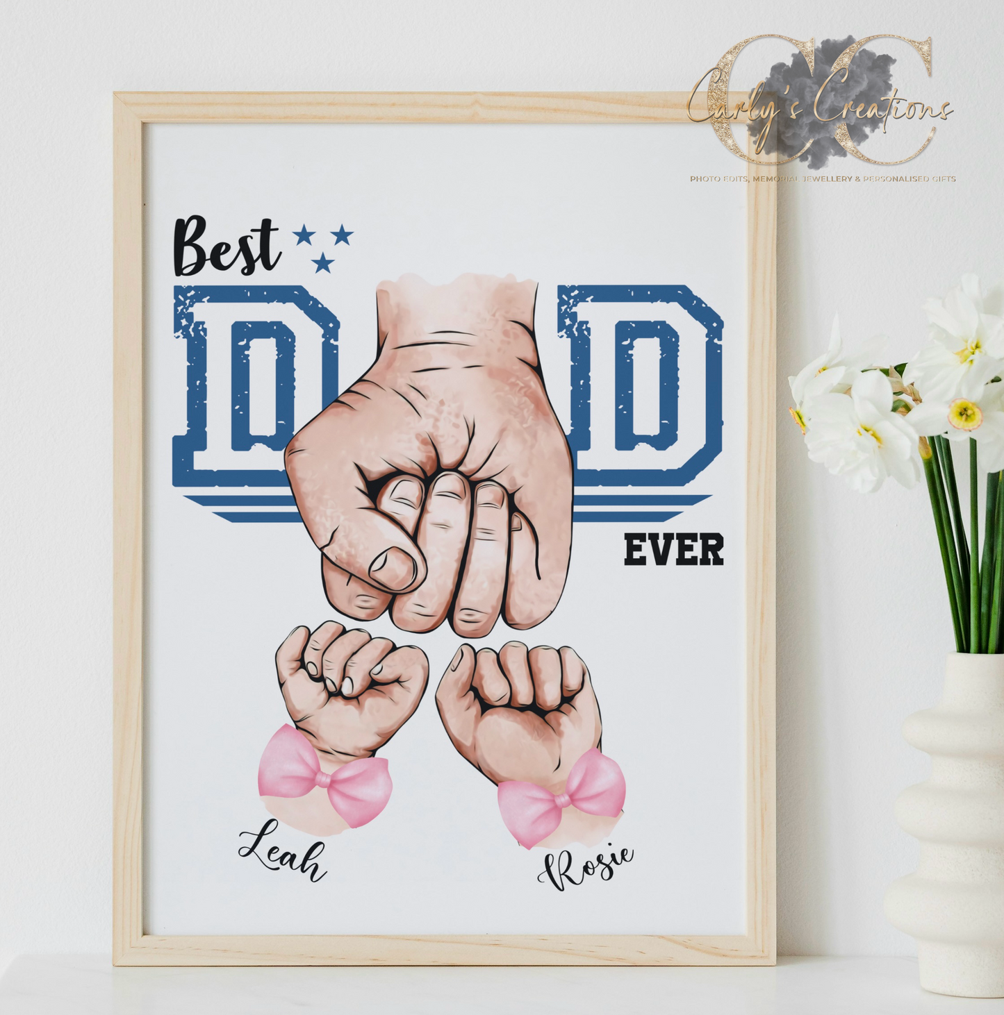 Best dad ever A4 print - upto 4 children