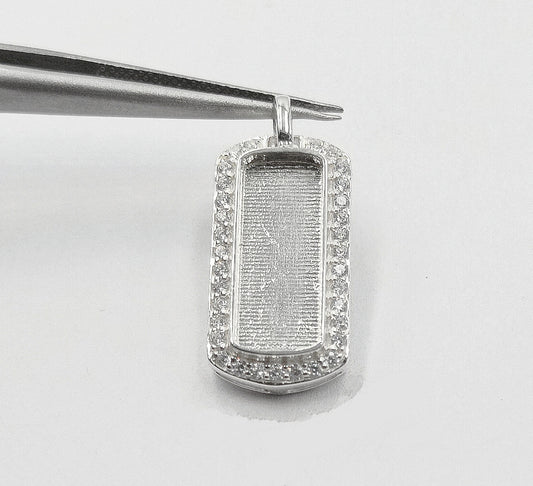 Rectangular crystal pendant necklace ( chain included)