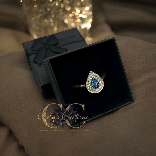 Teardrop cz ring