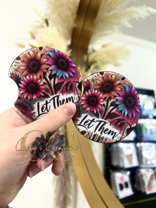 Let them car coasters - set of 2