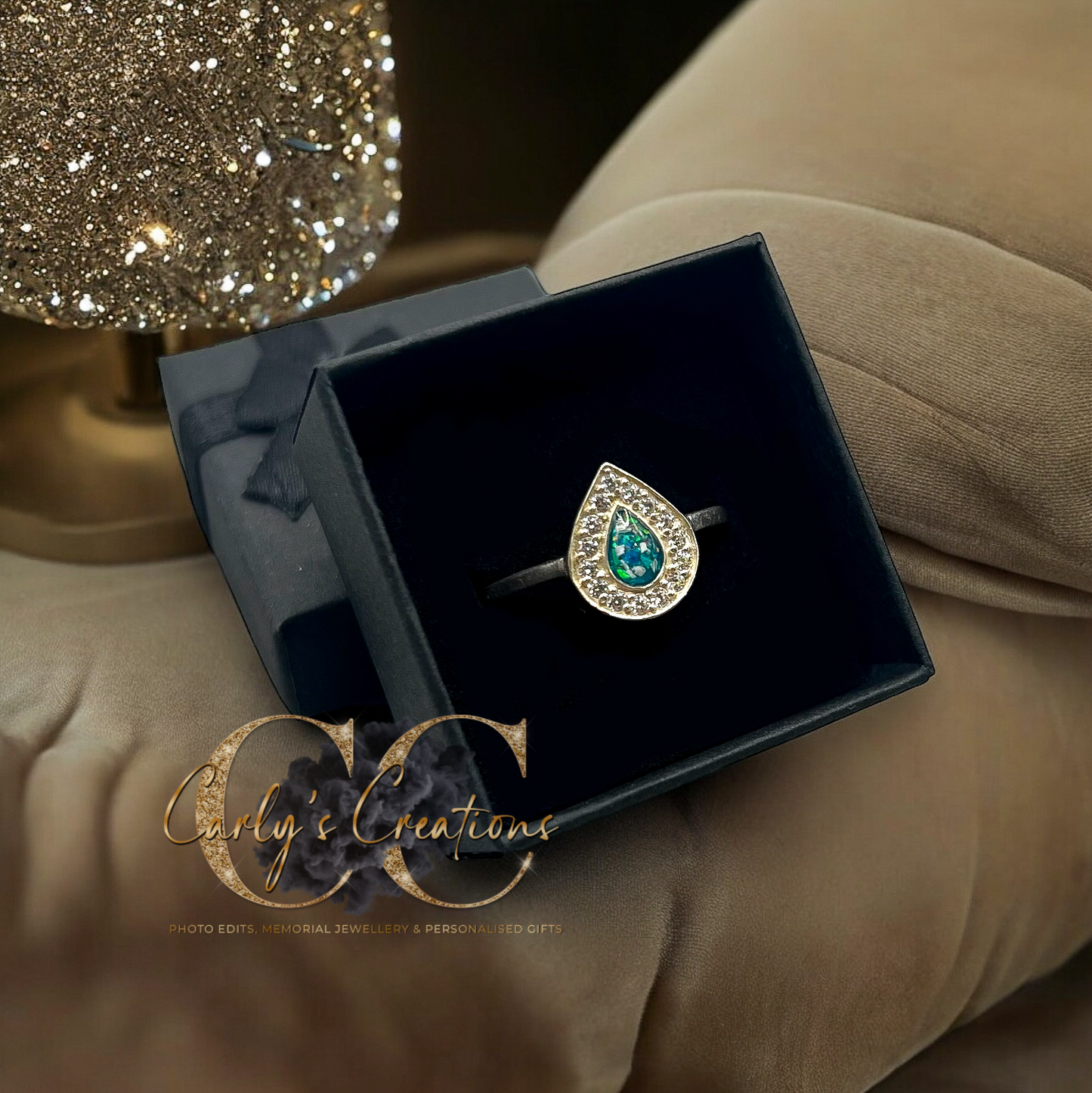 Teardrop cz ring