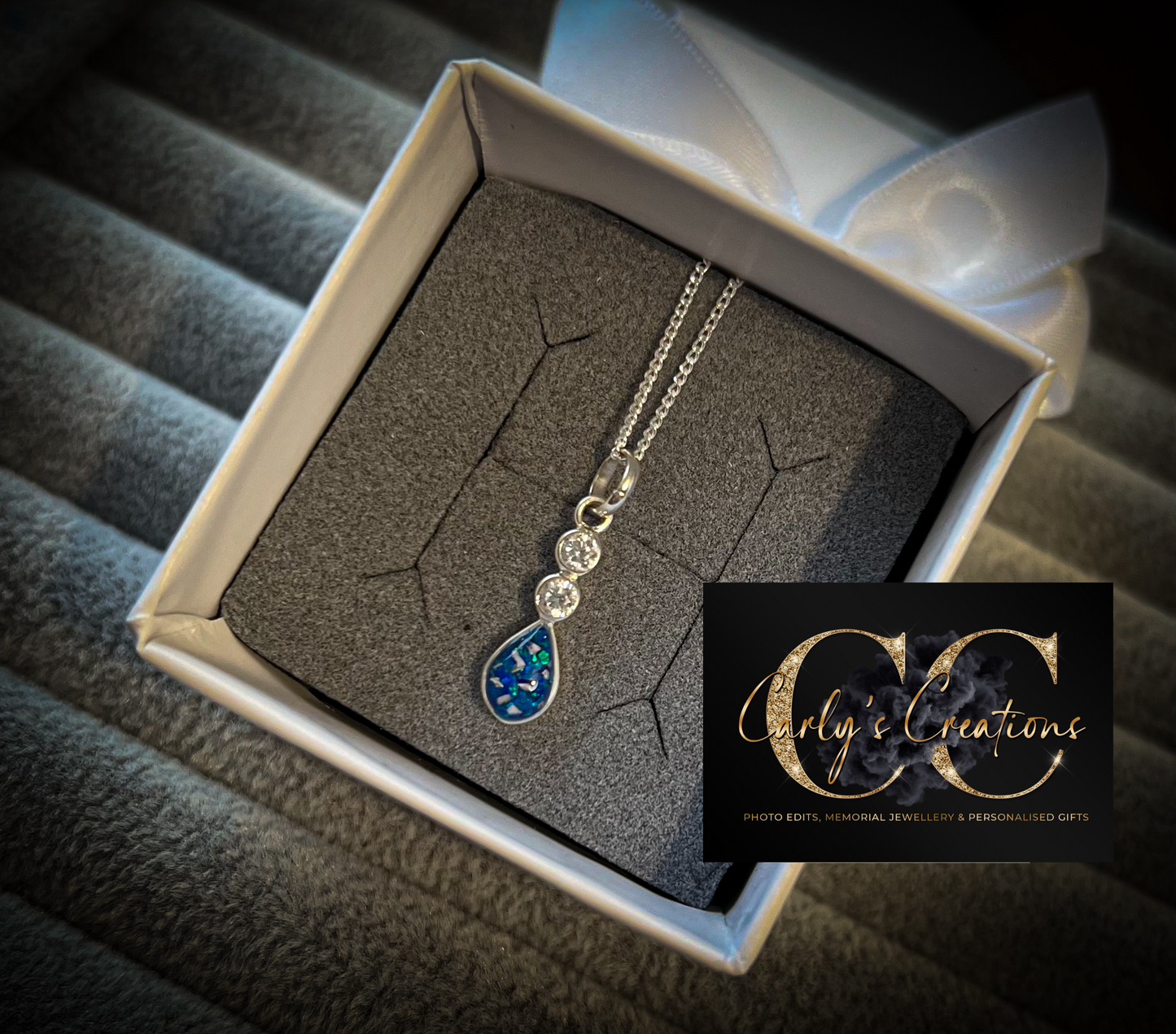 Teardrop with cz necklace