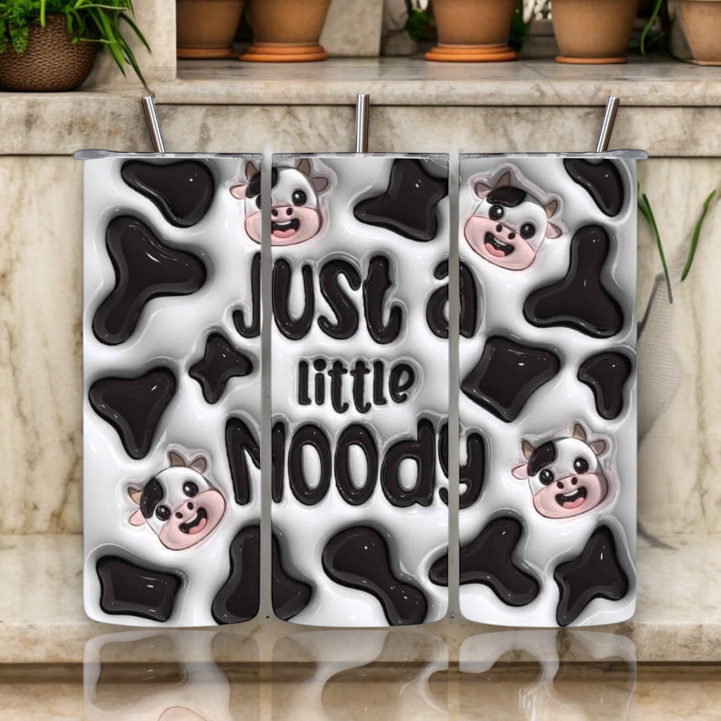 Just a little moody cow print tumbler