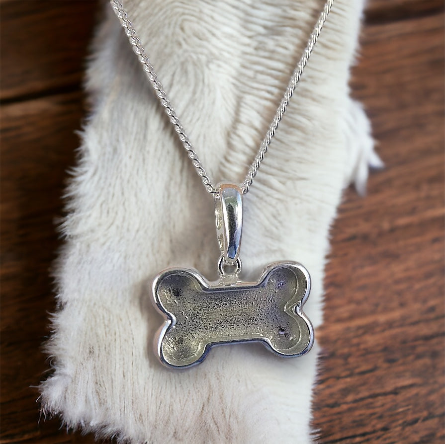 Dog bone pendant necklace