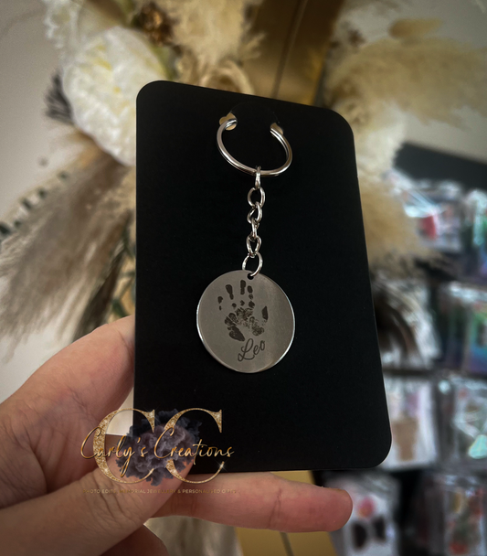 Hand/foot print keyring