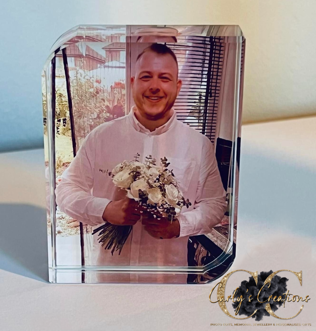 3D Crystal photo block 8x6cm