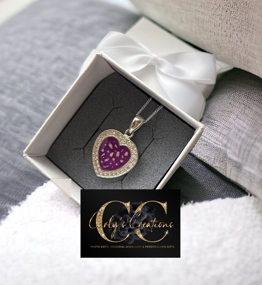 Heart with cz surround pendant necklace